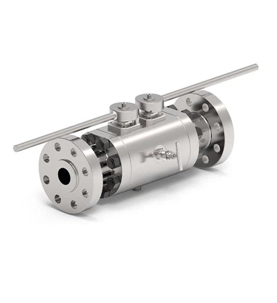 3-teiliger Flansch-Doppelblock- und Entlüftungskugelhahn